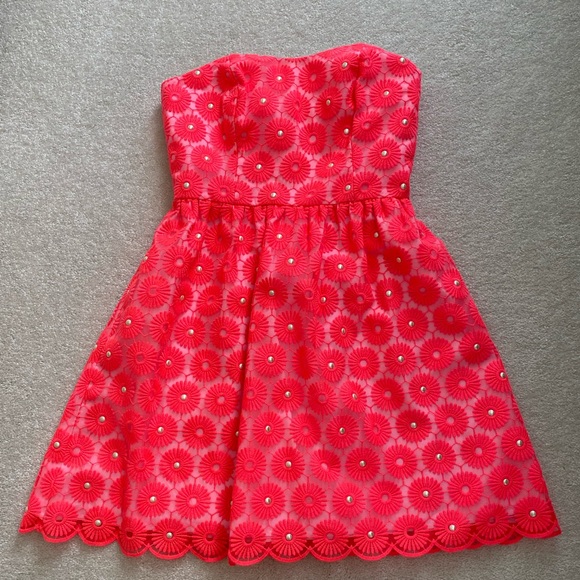 NWT Lilly Pulitzer Sample Payton Dress Coral 0 - Picture 1 of 2